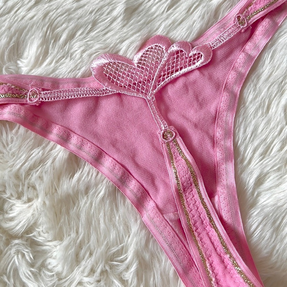 Fishnet Heart Thong